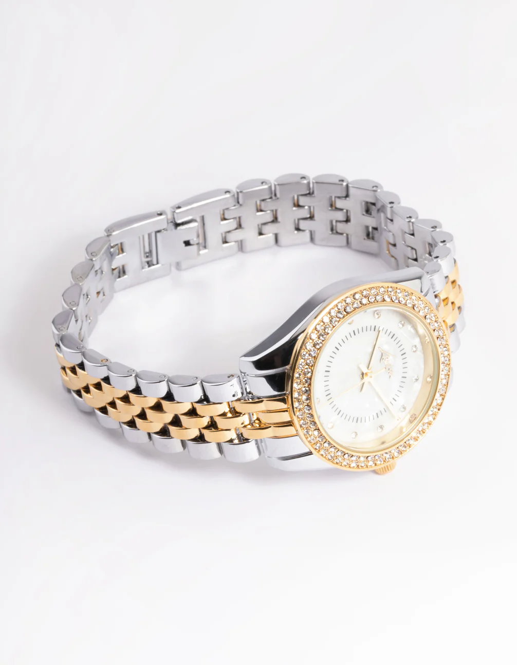 Mixed Metal Two Tone Diamante Watch - Image 3