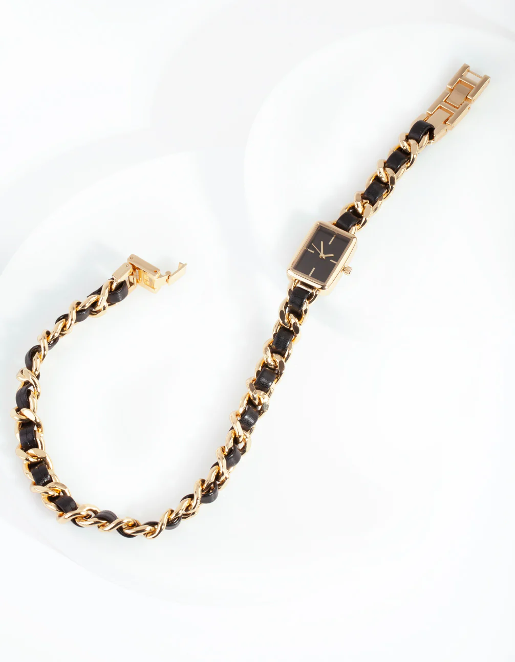 Gold & Black Chain Wrap Watch - Image 2