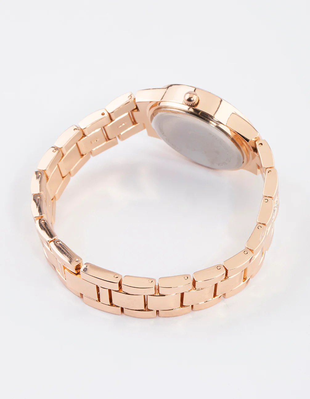Rose Gold Diamante Detailed Link Watch - Image 3
