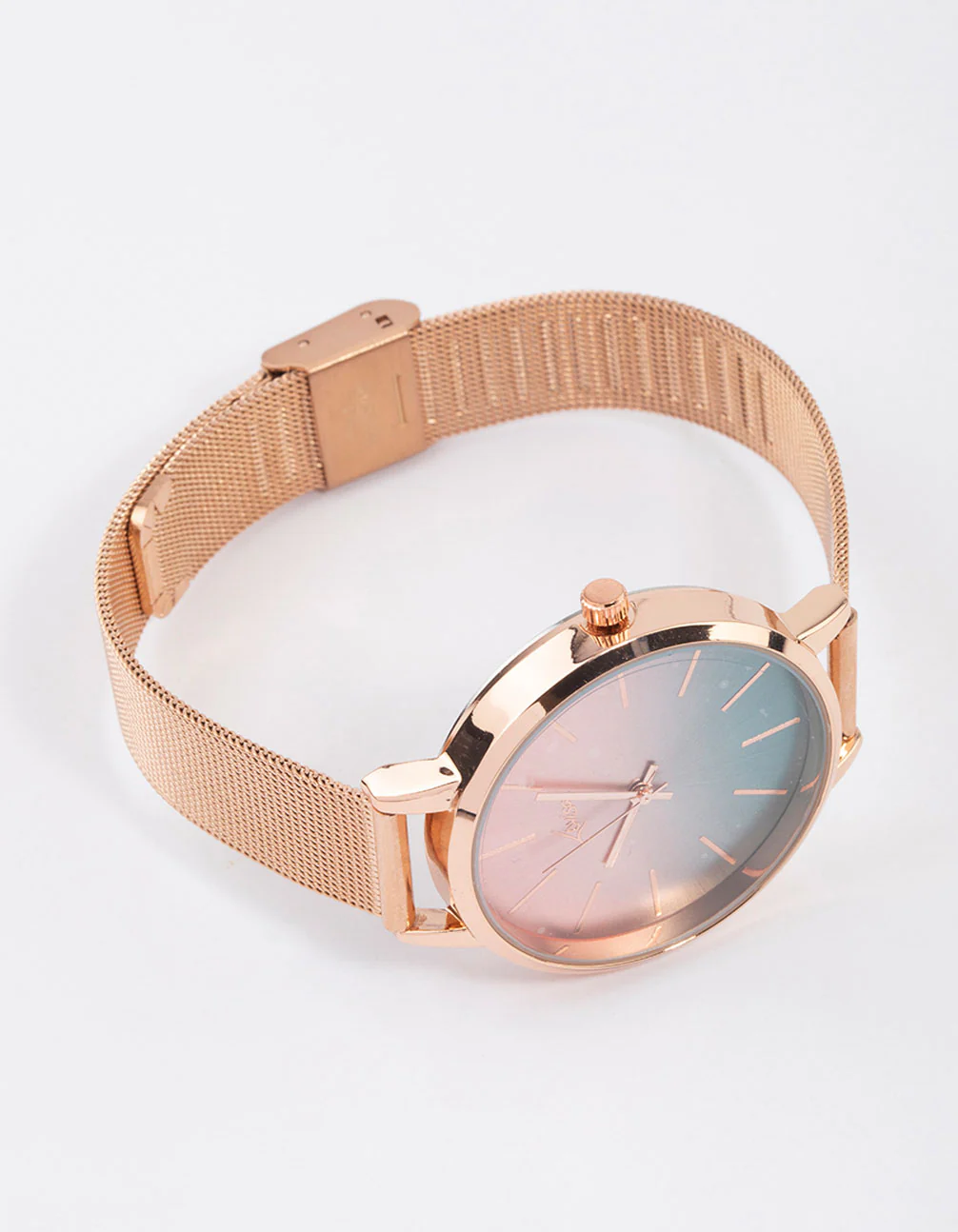 Rose Gold Ombre Mesh Watch - Image 3