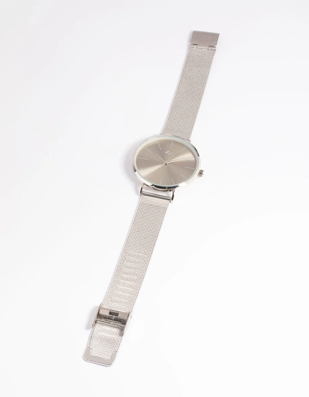 Silver Simple Mesh Strap Watch - Image 3