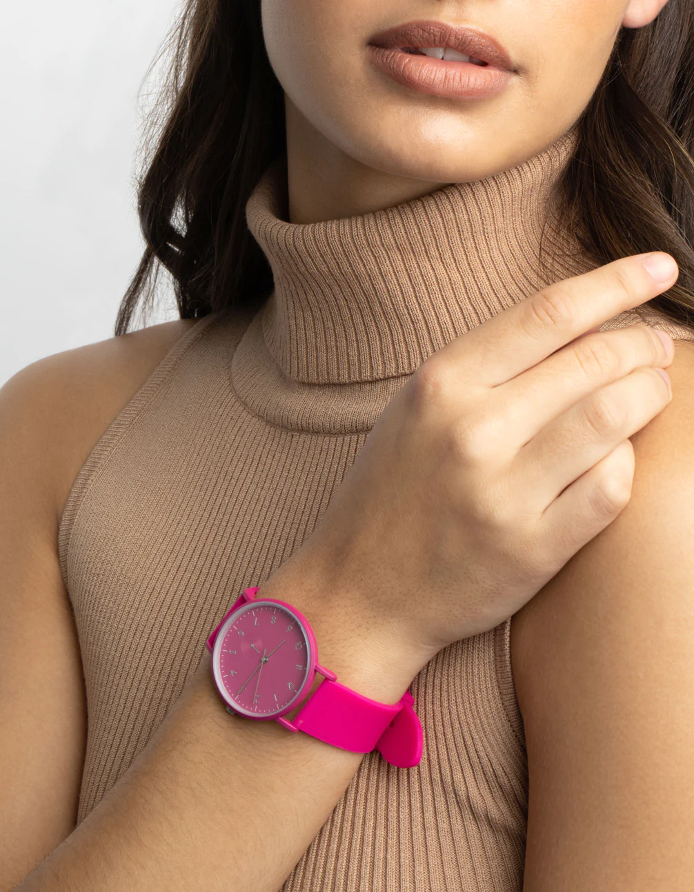 Pink Bright Silicon Strap Watch - Image 5