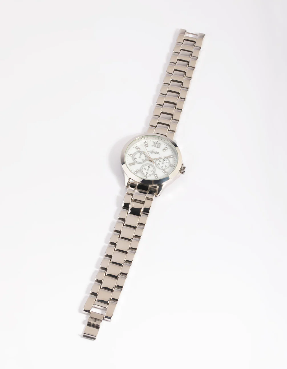Silver Marble Diamante Watch - Image 2