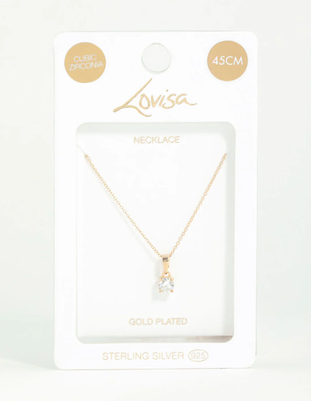 Gold Plated Sterling Silver Cubic Zirconia 1/2 Carat Bale Necklace - Image 5