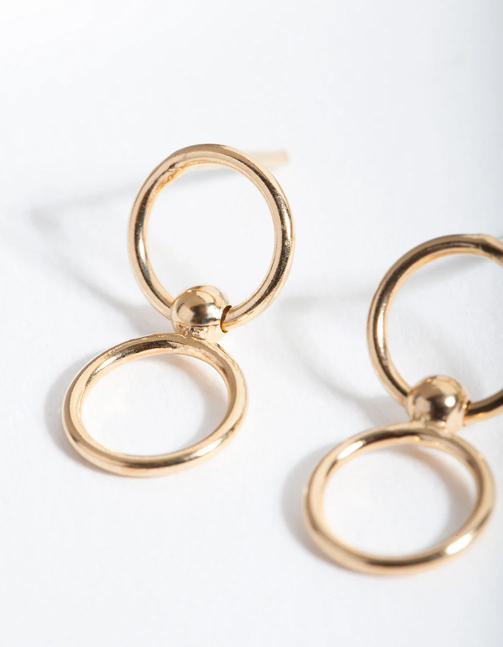 Gold Plated Sterling Silver Double Circle Earrings - Image 2