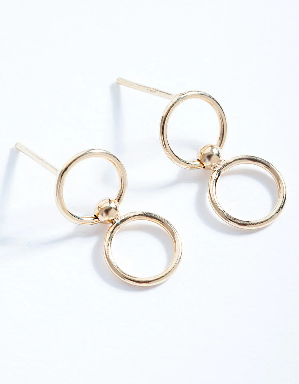 Gold Plated Sterling Silver Double Circle Earrings - Image 5