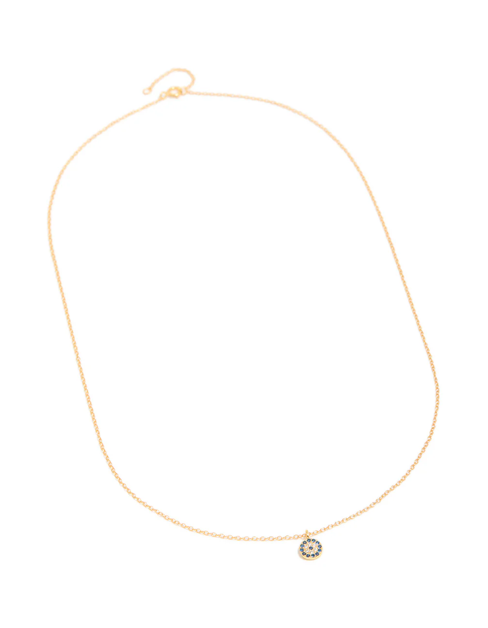 Gold Plated Sterling Silver Evil Eye Disc Necklace - Image 3