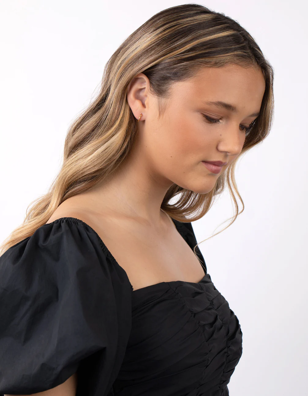 Gold Plated Sterling Silver Sleek Wide Creole Hoop Earrings - Image 5